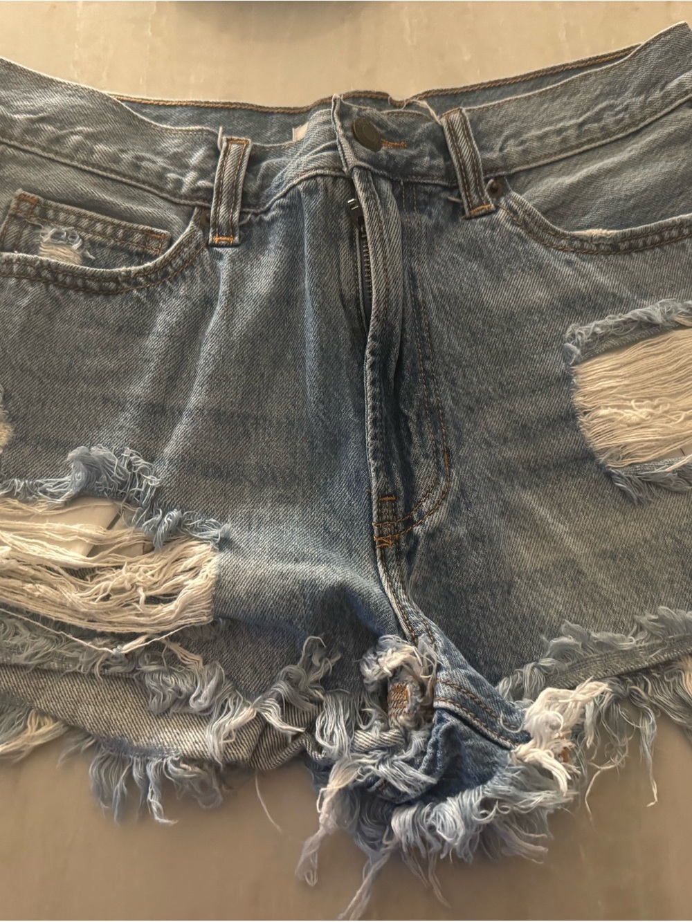 Cello Light Blue Denim Shorts with Contrast Stitching